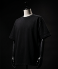 Black solid crew neck t-shirt, relaxed fit, 220 GSM cotton